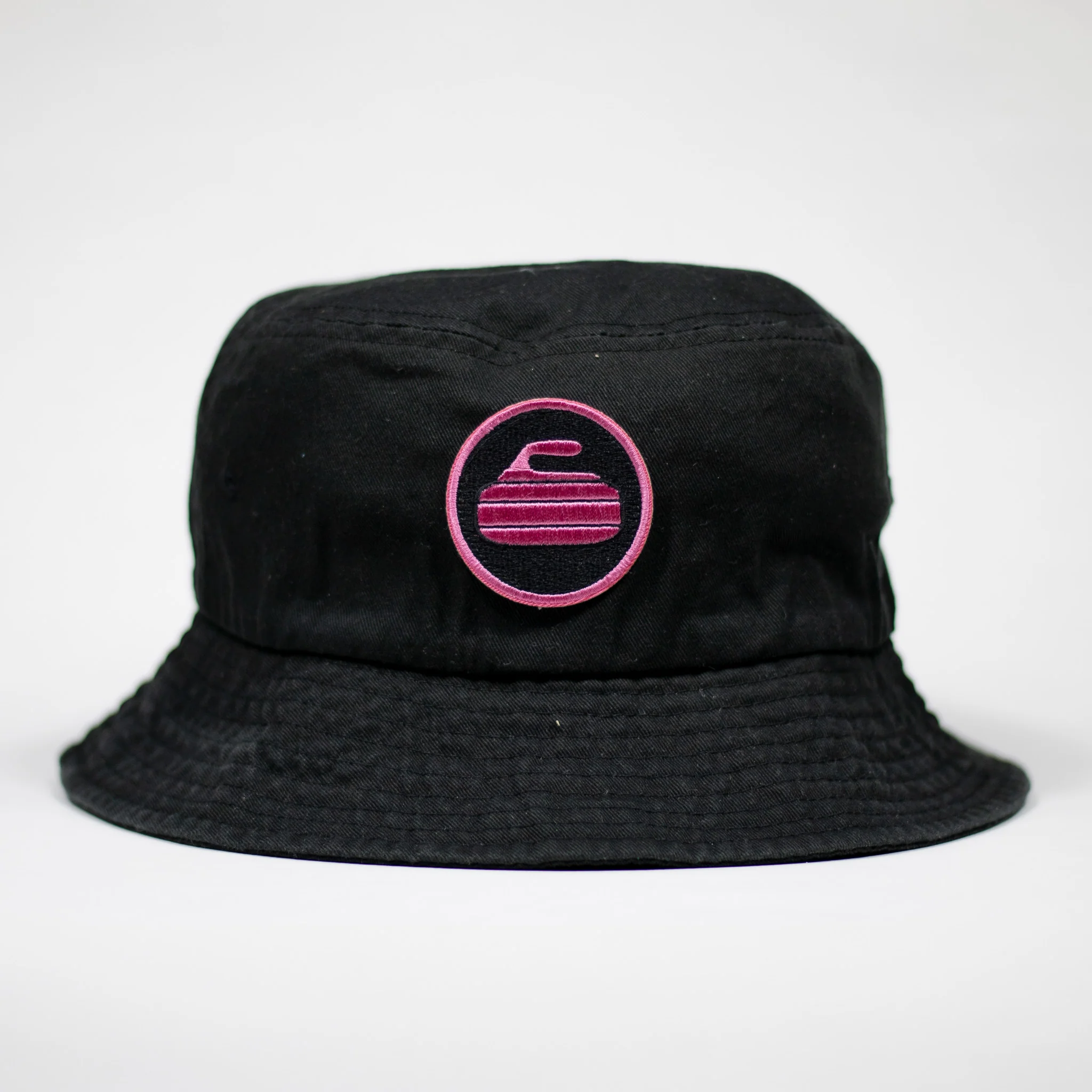 Curling Rock - Black Bucket Hat with Patch - Image 7
