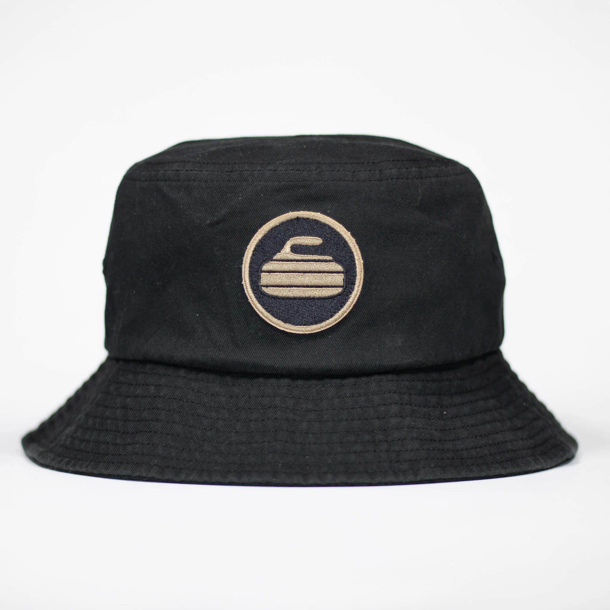 Curling Rock - Black Bucket Hat with Patch - Image 9