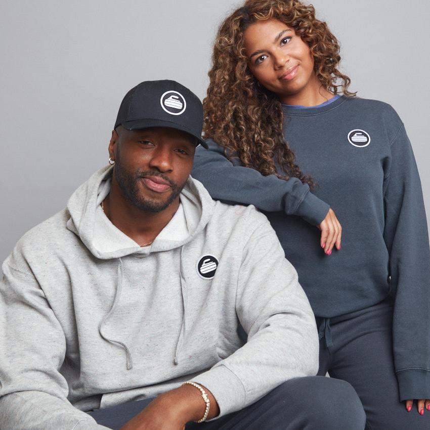 Curling Rock - Washed Charcoal Sweat Pants with Patch - Image 3